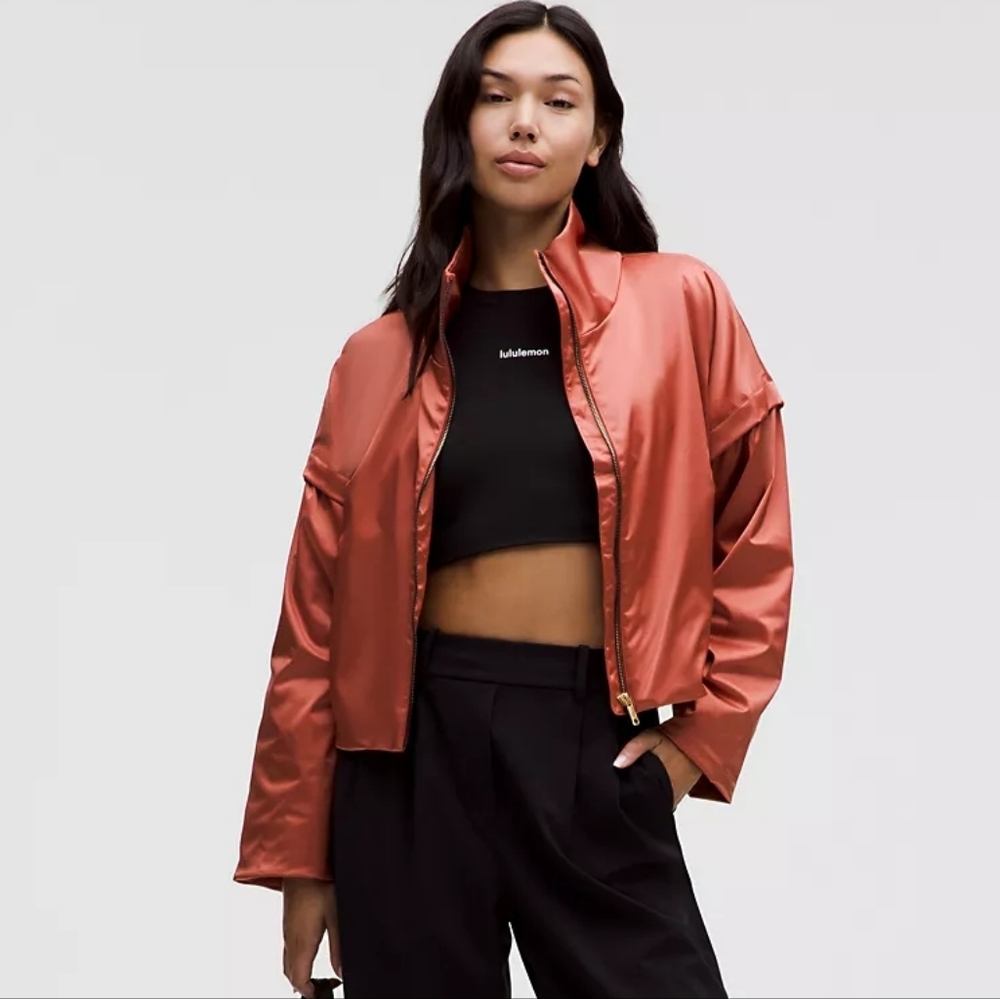 *NWT* LULULEMON Lunar New Year Satin Balloon-Sleeve Jacket In Terra Orange